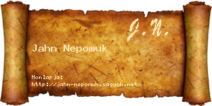 Jahn Nepomuk névjegykártya